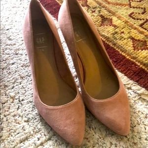 Gap high healed suede shoes , perfect blush/nude